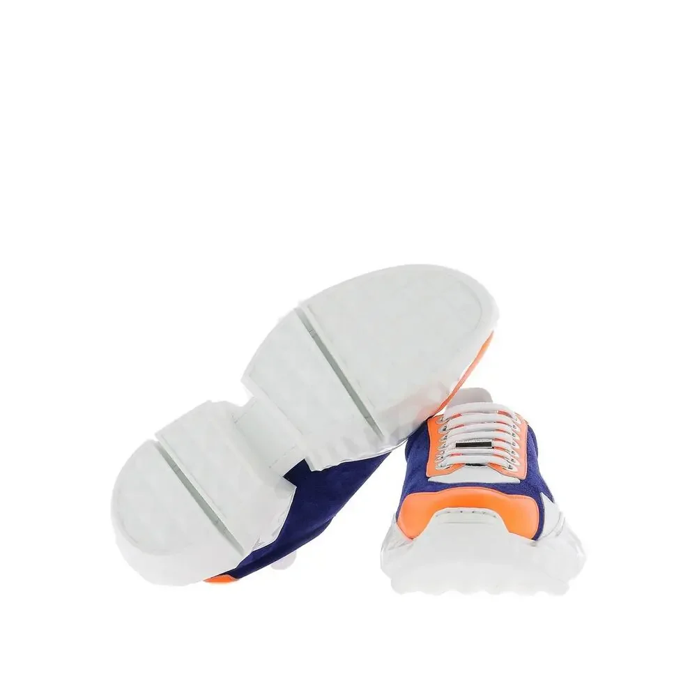 NWB Jimmy Choo Diamond Sneaker Cobalt/Neon Orange Womens Size 37